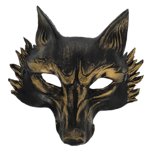Milisten Halloween Halbmaske Tiermaske Masquerade Kostümzubehör für Partys Festivals und Karneval Stabiler und Rutschfester Tragegurt PU Schaum Auffälliges Design von Milisten