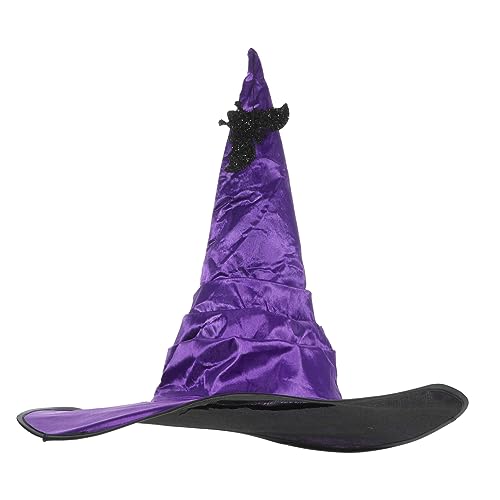 Milisten Halloween Hexenhut Faltenoptik Fledermaus Design Wiederverwendbarer Cosplay und Partyhut für Damen Dekoratives Halloween Kostümzubehör und Foto Requisite Milisten Halloween Hexenhut Faltenoptik Fledermaus Design Wiederverwendbarer Cosplay und Partyhut für Damen Dekoratives Halloween Kostümzubehör und Foto Requisite von Milisten