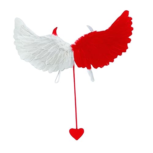 Milisten Halloween Kostüm Flügel Für Erwachsene Rote Und Weiße Feder Flügel Accessoire Für Cosplay Maskerade Und Halloween Partys Leicht Und Bequem Fotoshootings von Milisten