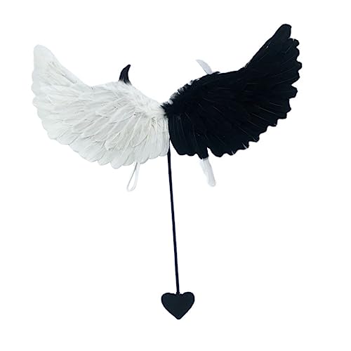 Milisten Halloween Kostüm Flügel Prop für Erwachsene Federflügel mit Schulterriemen Langlebig und Bequem für Halloween Cosplay Maskenbälle und Partys von Milisten