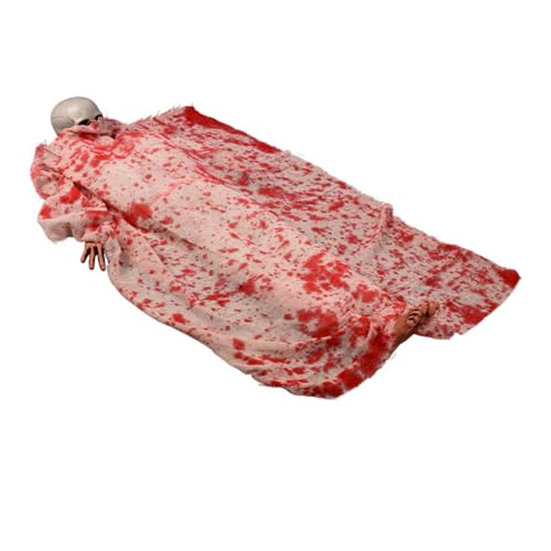 Milisten Halloween Soundaktivierte Gruselige Leiche mit Led-Augen und Geräuschen Blutige Outdoor-Dekoration für Halloween-Party Spukhaus Garten-deko Interaktives Horror-requisit von Milisten