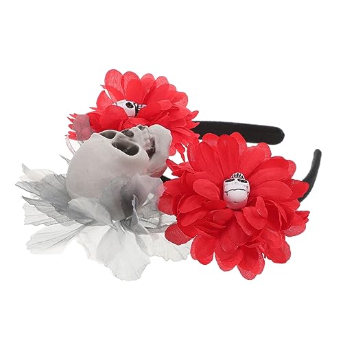 Milisten Halloween Stirnband für Erwachsene mit Realistischer Schädel und Blumendekoration Leichtes Bequemes Karnevalskostüm Zubehör für Party Bühne und Fotoshootings Rotes Halloween Milisten Halloween Stirnband für Erwachsene mit Realistischer Schädel und Blumendekoration Leichtes Bequemes Karnevalskostüm Zubehör für Party Bühne und Fotoshootings Rotes Halloween von Milisten