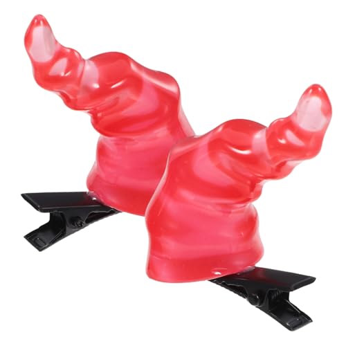 Milisten Halloween Teufelshorn Haarclip Halbtransparente Rote Hörner Haarschmuck für Kostüm Karnevalspartys Auffälliges Accessoire für Damen von Milisten