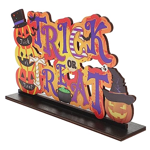 Milisten Halloween Tischdeko Holzschild Trick Oder Treat Holzartikel Für Schaurige Partys Wiederverwendbar Hochwertige Verarbeitung Halloween von Milisten
