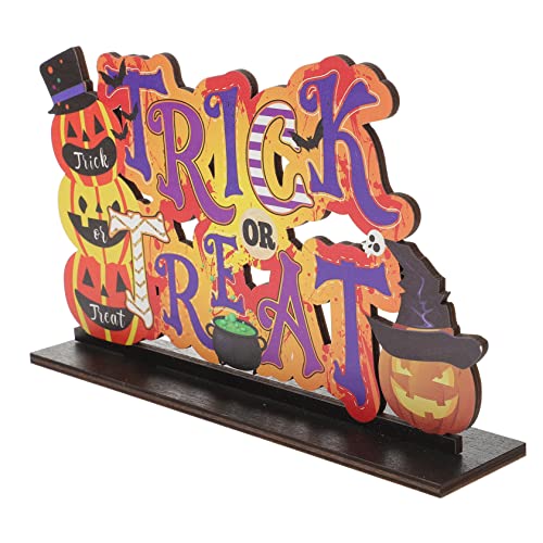 Milisten Halloween Tischdeko Holzschild Trick Oder Treat Tischzentrum Für Festliche Partys Stilvolle Holzdekoration Für Halloween Feiern Exquisite Verarbeitung Und Leichtes Design von Milisten