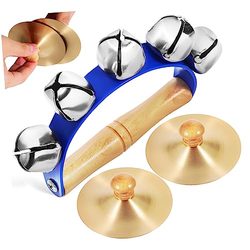 Milisten Handheld Sleigh Bell mit Kupfer Fingerzimbeln Robustes Percussion Instrument für Musikalisches Motorik und Geburtstagsgeschenk von Milisten