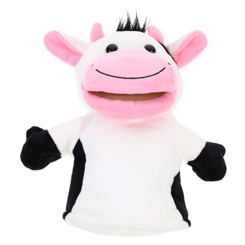 Milisten Handpuppe Plüschtier Elefant und Kuh Beweglicher Mund Interaktives Eltern Junge Mädchen Kreatives Storytelling Requisit für Rollenspiele und Fantasieentwicklung von Milisten