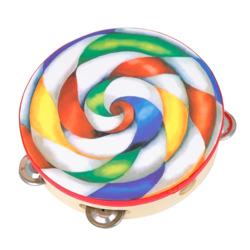 Milisten Handtrommel Lollipop Muster Handheld Tamburin Bunt Percussion Instrument für Party Konzert Spaß von Milisten