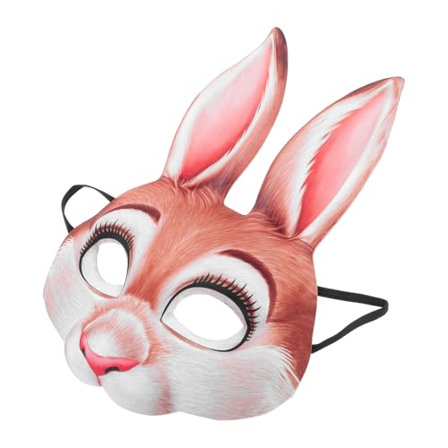 Milisten Hasenmaske Halloween Animal Maske tierische Partymaske masken halloween Kaninchen-Gesichtsmaske Halloween-Kostümballmaske Halloween-Kaninchenmaske Tier-Halloween-Maske Eva Gelb von Milisten