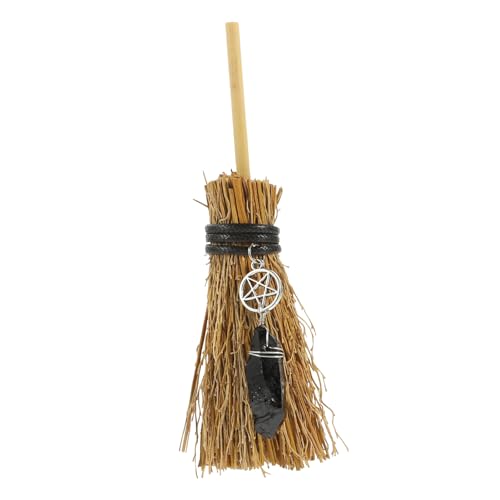Milisten Hexenbesen Anhänger Für DIY Bastelprojekte Gartenpendant Und Auto Hängeornament Mit Fünfzackigem Stern Und Schwarzer Farbe Für Puppenhäuser Und Kreative Dekoration von Milisten
