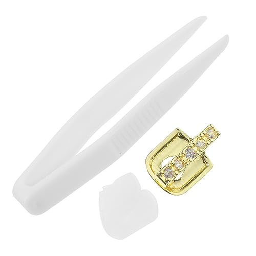 Milisten Rhinestone Goldzahn Grills Für Hip Hop Und Partys Einzeln Glänzende Zahnschmuck-Dekoration Für Halloween Und Musik-Events Blingende Grills Für Männer Und Frauen von Milisten