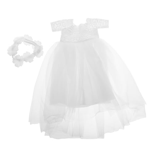 Milisten Hochzeitskleid Hochzeitspuppe Puppenröcke Prinzessin-Puppe-Kostüm- amerikanisches Puppenzubehör Amerikanische Puppen für Mädchen Polyester Weiß von Milisten