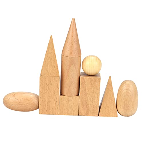 Milisten Holz Bauklötze Geometrisches Lernspielzeug für Pädagogisches Stapelspielzeug aus Natürlichem Holz Fördert Kreativität Hand Auge Koordination und Problemlösendes Denken Geeignet von Milisten