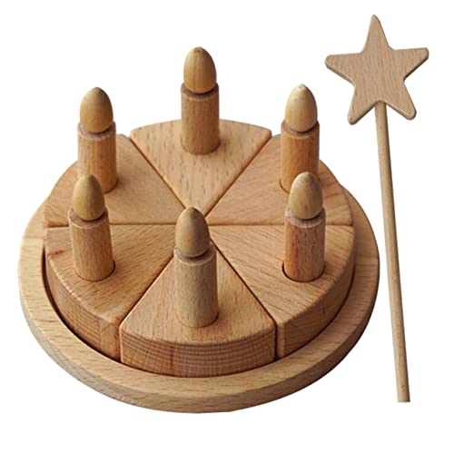 Milisten Holz DIY Bastelset Kuchen Simulation Spielküche Zubehör Geburtstagskuchen Deko Lernspielzeug für Rollenspiele und Eltern Junge Mädchen Aktivitäten von Milisten