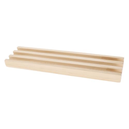 Milisten Holz Domino Halter Rutschfester Domino Tray für Kartenspiele Mehrzweck Spielsteinhalter aus Natürlichem Holz Mahjong und Lernspiele von Milisten