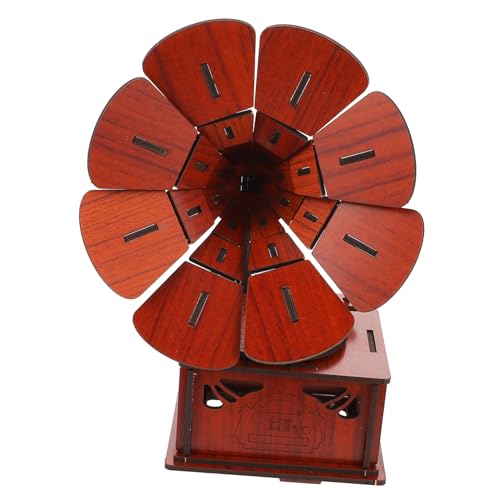 Milisten Holz Grammophon Puzzle Vintage DIY Modellspielzeug für Pädagogisch Sicher ohne Kleber Home Decoration Geschenk von Milisten