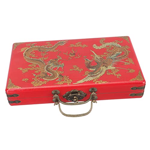 Milisten Holz Mahjong Aufbewahrungsbox mit Deckel Vintage Mahjong Container für Vielseitige Nutzung Große Kapazität und Starke Tragfähigkeit und Spielzubehör Milisten Holz Mahjong Aufbewahrungsbox mit Deckel Vintage Mahjong Container für Vielseitige Nutzung Große Kapazität und Starke Tragfähigkeit und Spielzubehör von Milisten