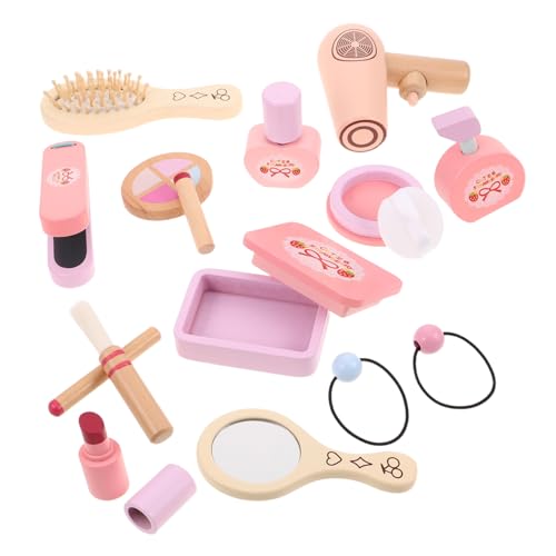 Milisten Holz Make-up Spielset für Mädchen Prinzessin Design Kindgerechtes Kosmetik Fördert Fantasie und Feinmotorik Sicheres Holz Material für Rollenspiele und Familienzeit von Milisten