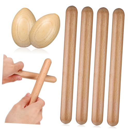 Milisten Holz Musikinstrument Set für Rhythmusstäben und Sand eiern Percussion Sticks Sicheres Lernspielzeug Rhythmusgefühl und Musikalischer Früherziehung von Milisten