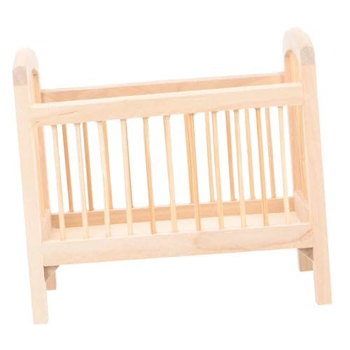 Milisten Holz Puppenbett Spielzeugkrippe Holzmodell für Puppenhaus Dekoration Vielseitig Einsetzbar Kinderspielzeug Wohnkultur oder Foto Requisite von Milisten