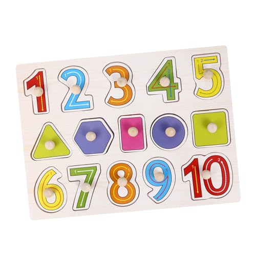 Milisten Holz Puzzle für Montessori Lernspielzeug aus Holz Pädagogisches Kreatives Zahlenpuzzle Motorikfördernd Geeignet für Jungen und Mädchen zur Frühen von Milisten