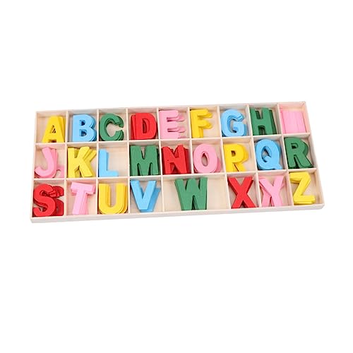 Milisten Holzbuchstaben Tragbares Holzalphabet Pädagogisches Lernspielzeug für Zuhause und Kindergarten von Milisten