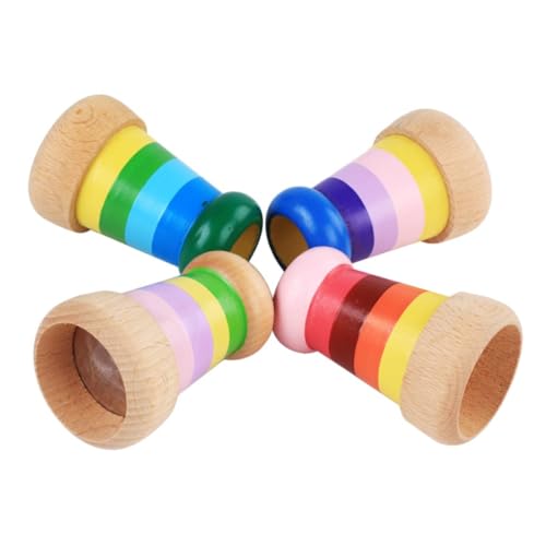 Milisten Holzkaleidoskop für Pädagogisches aus Buchenholz Rotierendes Design für Jungen und Mädchen Fördert die Eltern Junge Mädchen Interaktion Zufällige Farbe von Milisten