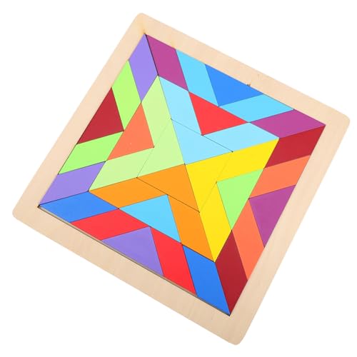 Milisten Holzpuzzle Bauklötze Lernspielzeug für Jungen Mädchen Ab Jahren Fördert Intelligenz Räumliches Denken und Feinmotorik Buntes Geometrisches Legespiel von Milisten
