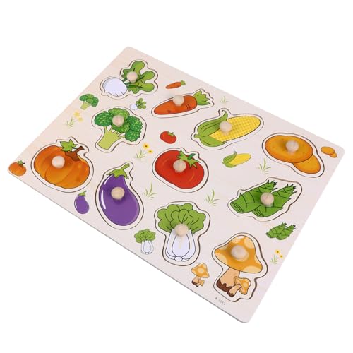 Milisten Holzpuzzle Gemüse und Obst Lernspielzeug Pädagogisches Steckspielzeug Ab Jahren für Jungen und Mädchen Kreatives Geduldsspiel zur Frühkindlichen von Milisten