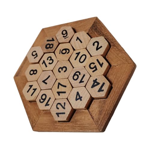 Milisten Holzpuzzle Lernspielzeug für Ab Jahren Sechseckiges Zahlenpuzzle aus Holz Fördert Kognitive Fähigkeiten Feinmotorik und Logisches Denken Langlebig und Kindgerecht Gestaltet von Milisten