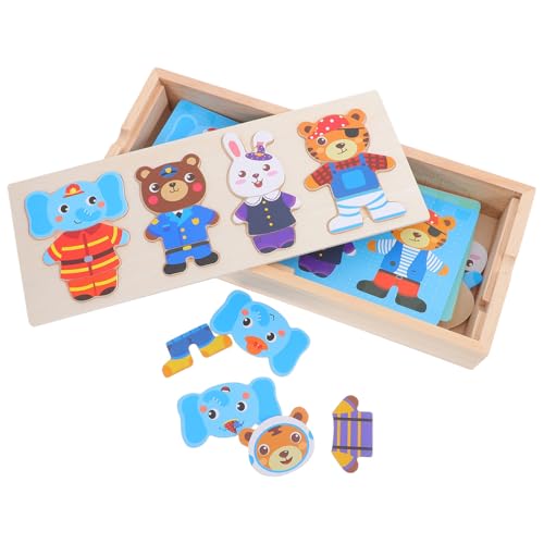 Milisten Holzpuzzle für Pädagogisches Holz Dress up Puzzle mit Glatten Teilen Fördert Kreativität Hand Auge koordination und Logisches Denken Sicher für Kleine Hände von Milisten
