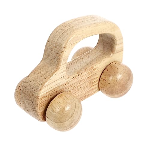 Milisten Holzspielzeug Auto für Junge Mädchen Greifspielzeug und Beißring für Kleinkinder Motorikfördernd Gummiholz mit Beweglichen Rädern und Ergonomischem Design für Sicheres und von Milisten