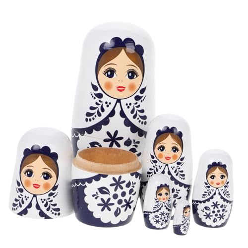Milisten Holzspielzeug Russische Matryoshka Nistpuppen Handbemalt Mehrschichtig Bastelset für Mädchen Kreative Ornament Milisten Holzspielzeug Russische Matryoshka Nistpuppen Handbemalt Mehrschichtig Bastelset für Mädchen Kreative Ornament von Milisten