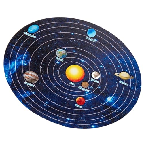 Milisten Holzspielzeug Solarsystem Puzzle Montessori Planetenspiel Sicheres Planetenerkennungs lernspielzeug mit Glatter Oberfläche Handmotorik Training Kognitives Lernspielzeug von Milisten