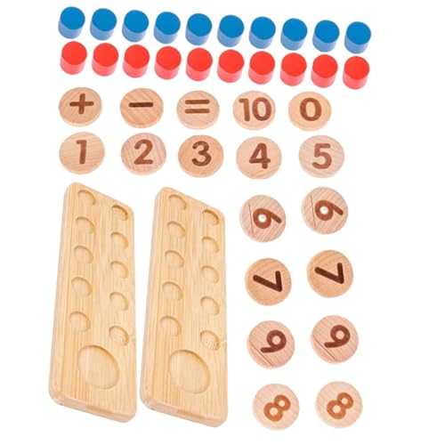 Milisten Holzspielzeug Zahlen Lernset Montessori Mathe Lernspielzeug Buntes Zählspielzeug für Vorschulkinder Frühe Bildung Motorische Altersgerecht Jahre von Milisten