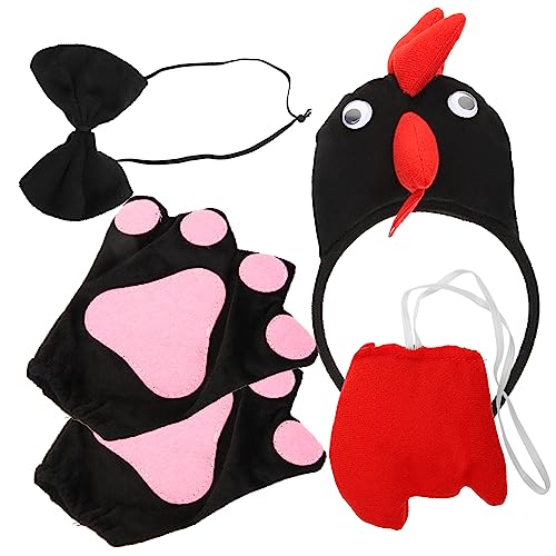 Milisten Hühnerkostüm Set mit Stirnband und Haarschmuck Leichtes Hautfreundliches Material für Ostern Fasching und Partys Lustiger Accessoires für Jungen und Mädchen von Milisten