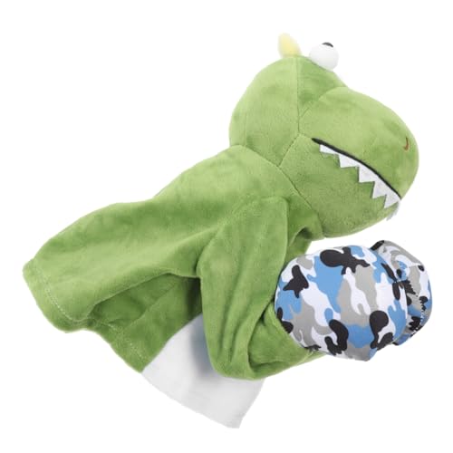 Milisten Interaktive Handpuppenspielzeug kleine Handpuppe Marionetten tierisches Plüschtier Handpuppen für Rollenspiele Cartoon-Tierpuppenspielzeug Stoff Green von Milisten