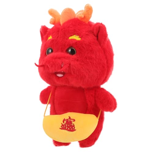 Milisten Jahr der Drachen-Maskottchen-Puppe Plüsch-Drachenpuppe dekorative ausgestopfte Drachenpuppe Drachenpuppenspielzeug Stofftierpuppe Plüsch-Drachenspielzeug Plüschdrache Tuch von Milisten