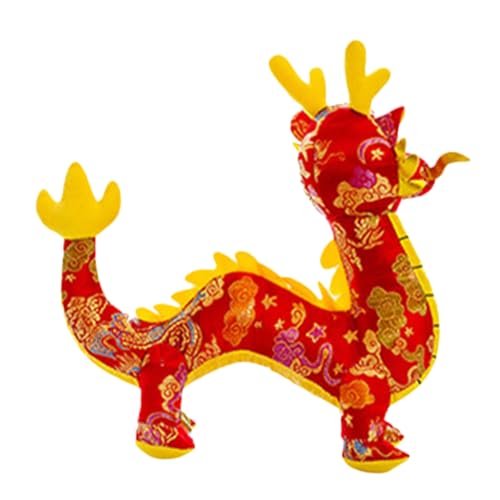 Milisten Jahr des Drachen Maskottchen Puppe Drache Stoffpuppe Drachenspielzeug Im Chinesischen Stil Cartoon Stoffdrache Stoffdrache Kuscheltiere Puppe Drache Stofftier Drachenpuppe von Milisten