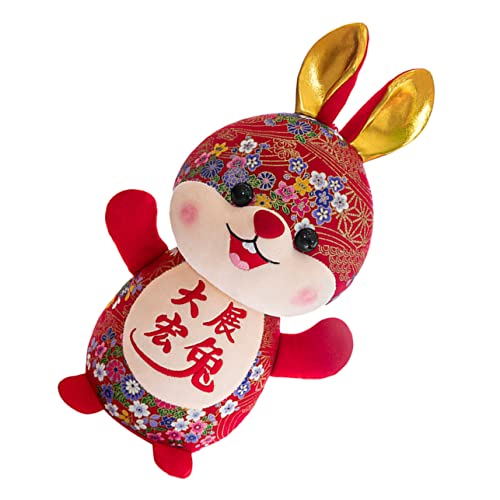 Milisten Jahr des Kaninchen Maskottchens Kuscheltiere Plüschtier Kuschelhase Plüschhase Maskottchen Hasenpuppe Kawaii Plüschkaninchen Kaninchen Stofftier Kristall von Milisten