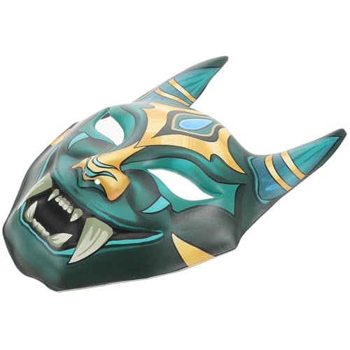 Milisten Japanische Oni Maske Halloween Cosplay Maske Gruseliges Vollgesichts Requisit für Erwachsene Komfortabel Tragbar für Party Theater Karneval von Milisten