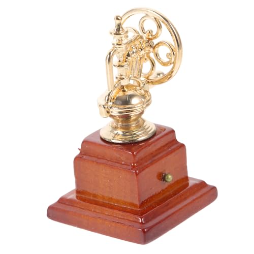 Milisten Kaffeemaschinen-Ornamente für kinderspielzeug kaffeemaschine kaffeekapselmaschine Mini Kaffeemaschine Mini House Accessory Holz Golden von Milisten