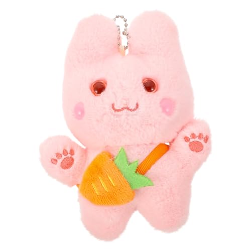 Milisten Karottenpuppenanhänger ausgestopft Plüschspielzeug Hasen anhänger hasenanhänger Damen-geldbörsen Brieftasche Plüsch-Kaninchen-Schlüsselanhänger Schlüsselkettenanhänger Rosa von Milisten