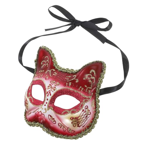 Milisten Katzen Cosplay Maske für Halbmaske für Halloween und Partys Wiederverwendbar Sicher und Bequem für Cosplay Maskeraden und Festliche Anlässe von Milisten