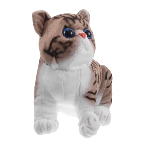 Milisten Katzenspielzeug Katzenfigur Simulationstierpuppe Simulationskatzenpuppe Cartoon-Puppe Simulierte Tierornamente Katze Kuscheltier Ausgestopfte Tierfiguren Plüsch von Milisten