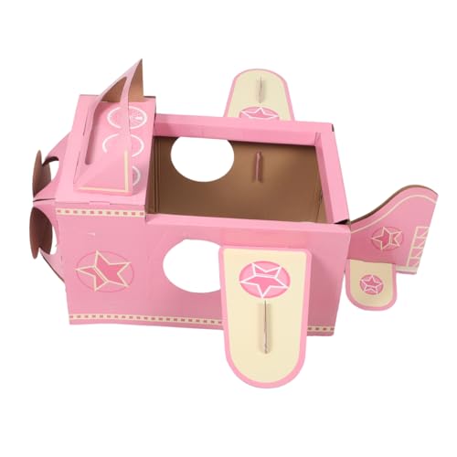 Milisten Kinderflugzeugkarton Kinderkostüm Flugzeug Aus Pappe Flugzeugkostüm Aus Pappe Tragbares Flugzeugkostümspielzeug Kleinkind-spielspielzeug Flugzeugspielzeug Papier Rosa von Milisten