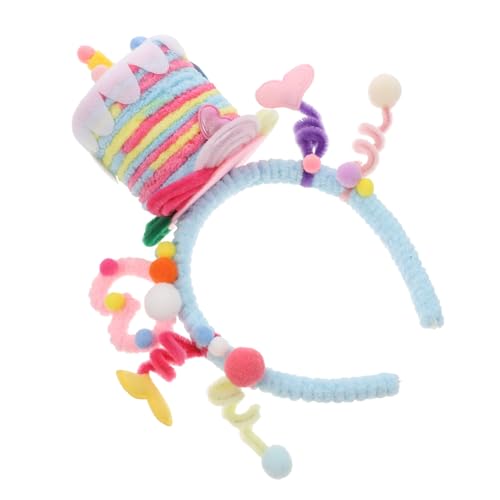 Milisten Kindergeburtstagsstirnband Geburtstagstorte Haarband Party Plüsch erste Tiara Geburtstagsmützen für Jungen Kuchen-Stirnband Geburtstagshut Geburtstagshüte für Erwachsene Flanell von Milisten
