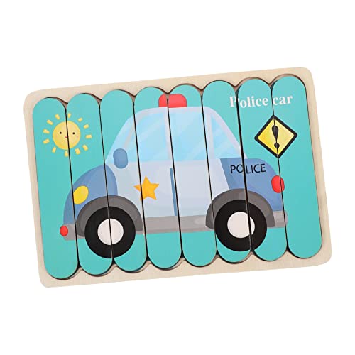 Milisten Kinderpuzzle Doppelseitig mit Fahrzeugmotiven Pädagogisches Lernspielzeug Hand Auge Koordination und Sensorischer Entwicklung Langlebiges Holzspielzeug für Jungen und Mädchen Ab von Milisten