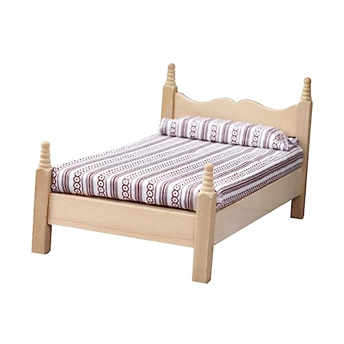 Milisten Klassisches Einzelbett für Puppenhaus Miniaturmöbel Dekorative Bettverzierung für Miniaturliebhaber und Puppenhaus Enthusiasten Hochwertige Milisten Klassisches Einzelbett für Puppenhaus Miniaturmöbel Dekorative Bettverzierung für Miniaturliebhaber und Puppenhaus Enthusiasten Hochwertige von Milisten