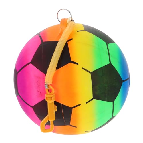 Milisten Kleiner Hüpfball für Bunter Aufblasbarer Fußball mit Federseilkette für Sicheres im Freien für Kindergartenaktivitäten und Spaß für Jungen Milisten Kleiner Hüpfball für Bunter Aufblasbarer Fußball mit Federseilkette für Sicheres im Freien für Kindergartenaktivitäten und Spaß für Jungen von Milisten